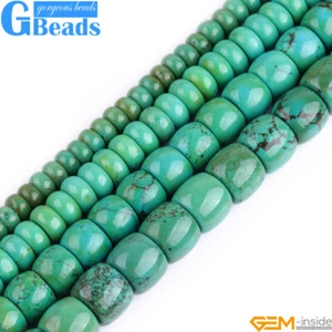Cuentas de rondelle de piedras preciosas turquesa antiguas estabilizadas para hacer joyas envío gratuito - Imagen 1 de 31