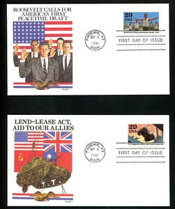 US FDC Fleetwood 1991 Phoenix AZ WWII World War 2 SET OF 10 First Day Cover - Picture 1 of 10