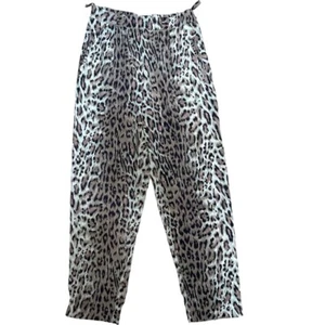 VINTAGE CHRISTIANE JULLIAND PARIS LEOPARD PRINT SILK PANTS WOMEN’s SMALL - Picture 1 of 7