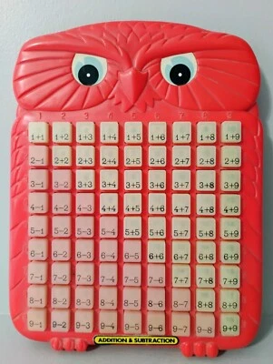 Vintage Magic Math Addition & Subtraction Press N See Owl Educational Toy - Image 1 of 4