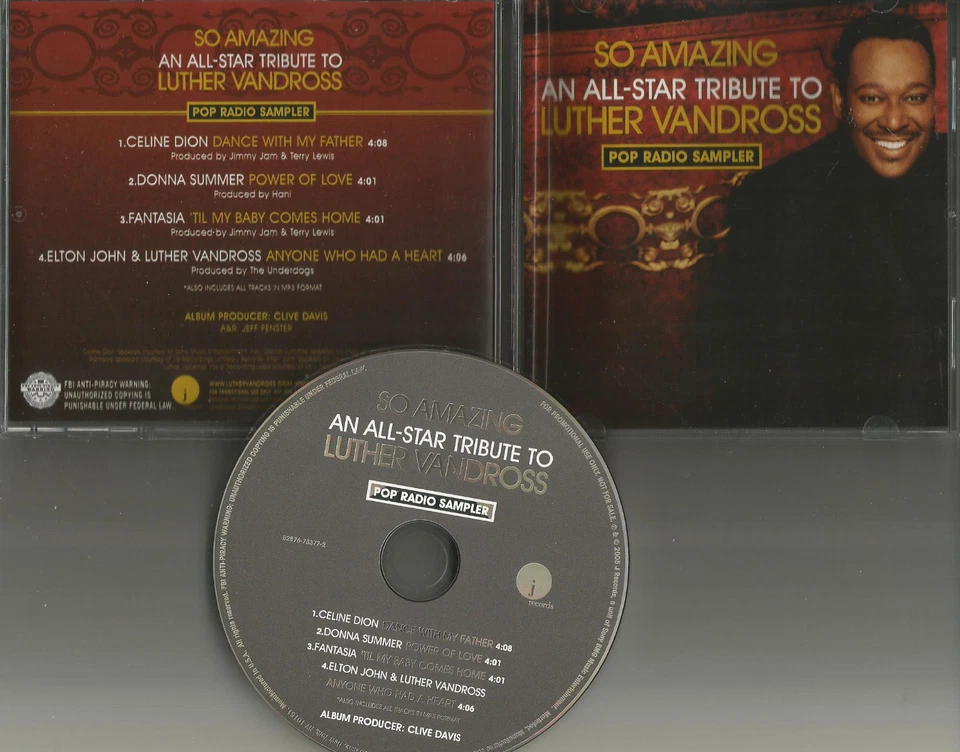 LUTHER VANDROSS Tribute w/ MARY J BLIGE Usher ARETHA FRANKLIN PROMO DJ CD Single - Image 1 of 1