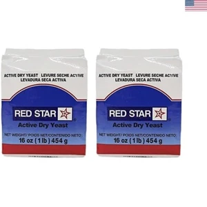 Red Star Active Dry Yeast Pack of 2 - Kosher - 32 oz Total for Baking Success - Picture 1 of 2