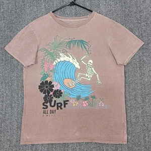 Camiseta O'Neill Surf Co Para Hombre XS Marrón Surf Esqueleto Surf Todo el Día Olas - Imagen 1 de 11