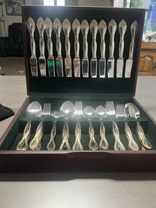 Cambridge Stainless Steel 2 Tone 54 Piece Silverware Set For 12 - Picture 1 of 7