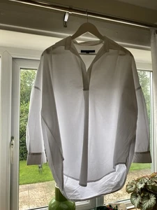French Connection White Cotton Short Boxy Shirt Top Blouse Size XS - Picture 1 of 2