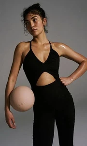 NWT Free People Movement Balancing Act One Piece Active Jumpsuit Black L $118 - Picture 1 of 15