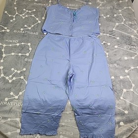 Victoria's Secret Pajama Set Sleepwear Cami Top & Pants Sz L Lightweight  Stars