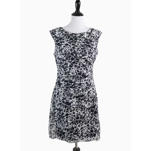 Eliza J Size 12 Lace Appliqué Sheath Dress Sequin Black White - Picture 1 of 10