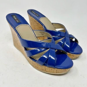 Style & Co Damen Sandale 10 Qutzal Kobaltblau Riemchen Keilabsatz Slipper Schuhe - Bild 1 von 12
