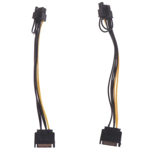1pcs 15pin SATA Cable Male to 8pin(6+2) PCI-E Power Cable 20cm for Graphic Ca-~- - Afbeelding 1 van 10