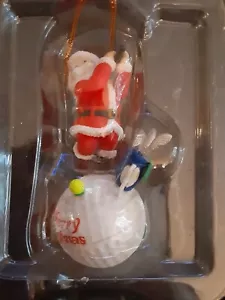 Golfing Santa Ornament 1987 New in Box by Mistletoe Magic Collection - Picture 1 of 3