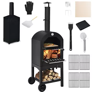 3 in 1 Pizza Oven Wood Fired Portable Outdoor BBQ Grill Smoker Pizza Maker Camp - Picture 1 of 10
