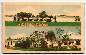 Parkway Touris Courts Motel Masonic Drive Alexandria Louisiana LA Postcard UNP - Picture 1 of 2