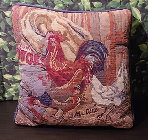 Cuscino vintage Lowell Davis gallo gallina pollo lancio 12” x 12” - Foto 1 di 8