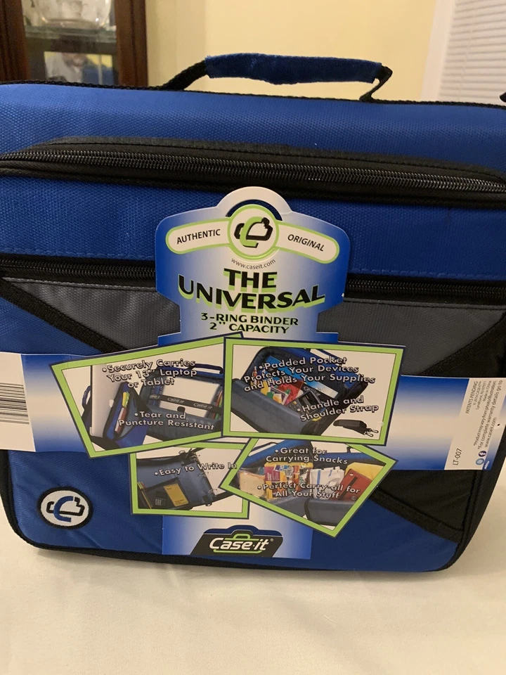 2" Case-It 3-RING ZIPPER BINDER w/PADDED LAPTOP/IPAD POCKET- LT007 Black-