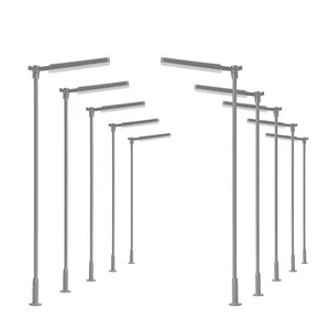 10pcs Model Train HO Scale 1:87 Metal Platform Lamp Street Lights Warm White LED - Picture 1 of 6