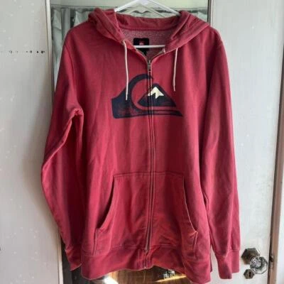 Sudadera con capucha Quiksilver roja y negra #surfstyle Foto 1 de 2