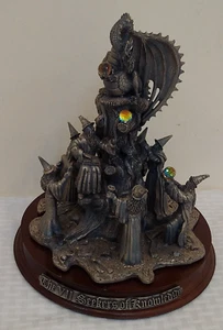 Vintage Pewter Statue Figurine Gem Dragon Wizard SEEKERS OF KNOWLEDGE Tudor 10'' - Picture 1 of 1