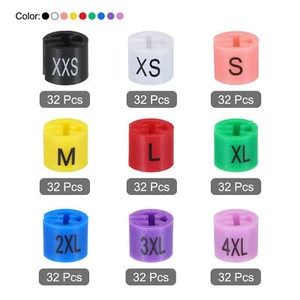 Kleiderbügel Marker 4XL/3XL/2XL/XL/L/M/S/XS/XXS Größenschild passend für 3,5 mm Stange, 288 Teile - Bild 1 von 5