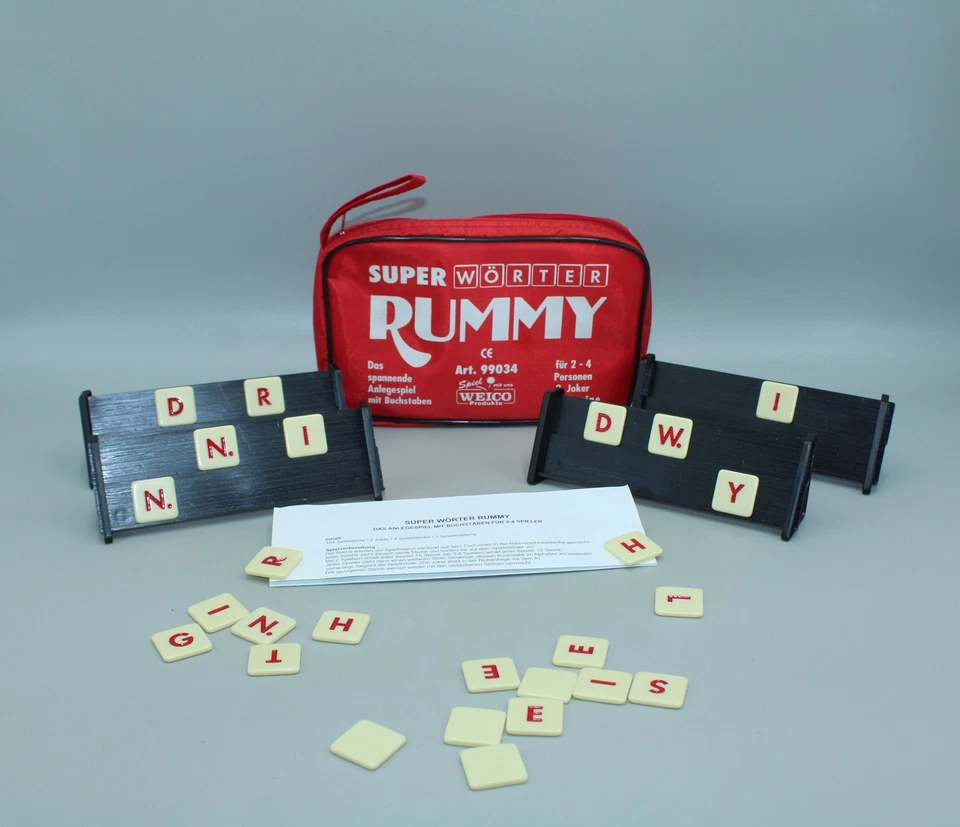 ⭐SUPER WÖRTER RUMMY Denkspiel Logik Spiel  Brettspiel Weico Produkte ⭐ - Bild 1 von 4