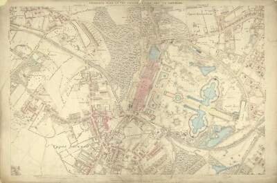 ORDNANCE SURVEY PLAN CRYSTAL PALACE AND ITS ENVIRONS c1864 - Image 1 of 2