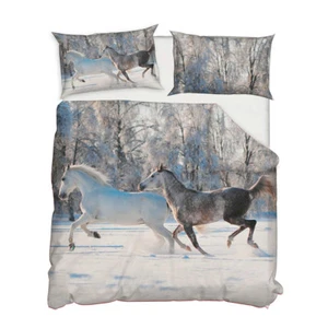 Parure copripiumino Grey Horses di Daunex in raso digitale Matrimoniale R589 - Foto 1 di 2