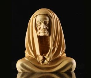 JP105 - 5,5 CM Figura Tallada Alto Madera Tallada - Damo Monje Anciano - Imagen 1 de 8
