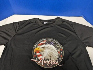 American Eagle Shirt Mens L . Land of the free home of the brave. Polyester - Picture 1 of 9