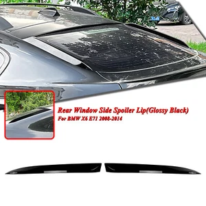 Gloss Black Rear Window Side Spoiler Lip For BMW X6 E71 2008-2014 2009 - Picture 1 of 14