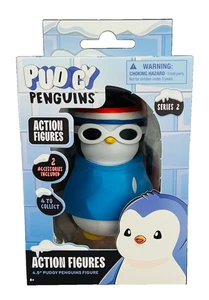 NUEVA Figura de Acción Pudgy Penguins con Código QR Serie 2 Azul con Diadema Gafas - Imagen 1 de 3
