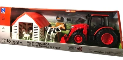 KUBOTA TRACTOR Farm Animals Barn Durable TOY Tractor M5-111  Farm Lights Sound A - Image 1 of 4