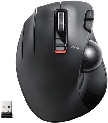 ELECOM M-XT4DRBK mouse trackball wireless left hand 6 button black NEWONE Japan - Image 1 of 4