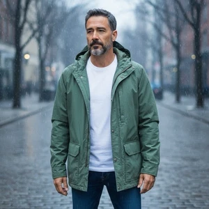 Vintage Cabela's Gore-Tex Rain Jacket Mens Large Green Zip Snap Hooded 90s USA - Picture 1 of 9