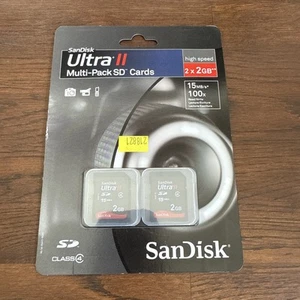 Lot multi-pack cartes SD SanDisk Ultra II classe 4. 2X2Go Neuf et scellé ! - Photo 1 sur 2
