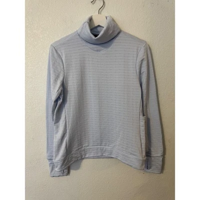 Camiseta Nike Therma Fit feminina azul claro gola alta manga longa corrida - Imagem 1 de 4