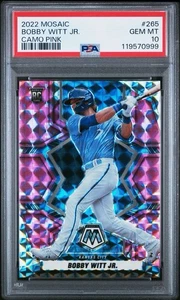 👑 2022 PANINI MOSAIC 265 BOBBY WITT JR. CAMO PINK  💎 PSA 10 - ROYALS 💖 - Picture 1 of 3