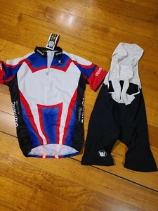 Mens Vermarc Cycling Jersey Half Sleeve - M Racing Top +Bib shorts pants set -XL - Picture 1 of 6