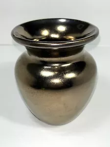 Haeger Floral Pottery Vase Metallic Bronze Crackled Glaze - Bild 1 von 15