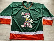 Vintage Disney Mickey Mouse Unlimited Rare Hockey Jersey Green Adult Large