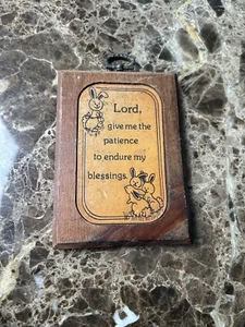 Targa da parete in legno vintage "Lord Give Me Patience..." decorazione cristiana dimensioni: 3,5x5" - Foto 1 di 2