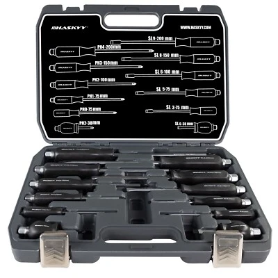 Schraubendreher Schraubenzieher Set 12TLG KREUZ+ SCHLITZ Werkzeug Satz - Bild 1 von 4