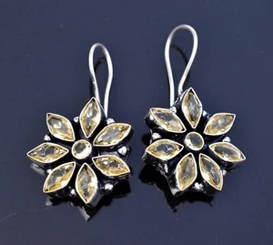 Yellow Citrine Handmade Gemstone 925 Sterling Silver Jewelry Gift for WomenS-1.5 - Picture 1 of 3