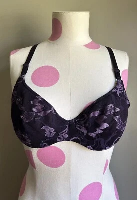 Sujetador De Colección MAIDENFORM Impresiones Francesas 36B Ligeramente Forrado Púrpura Segunda Piel Foto 1 de 4