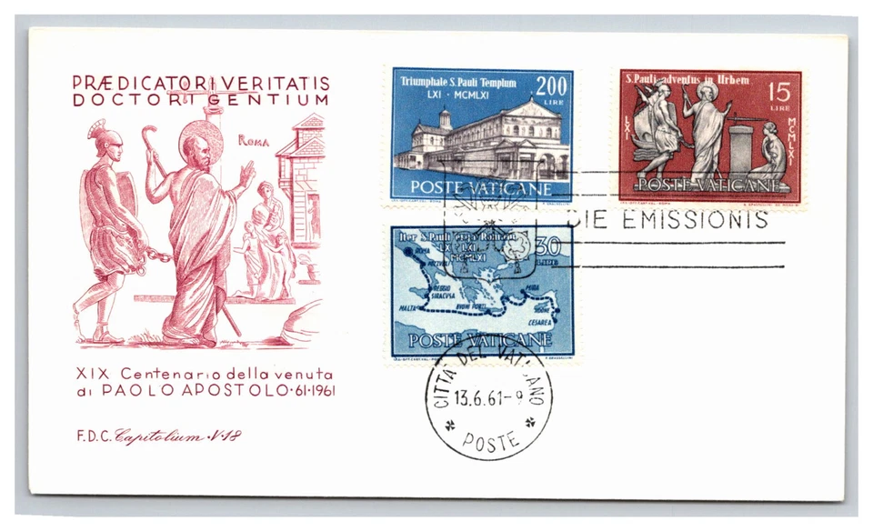 VATICAN Caché Sin Dirección Sin Sellar Primer Día de Emisión Cubierta V26 Foto 1 de 1