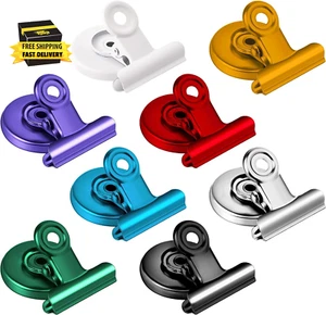 8 Pack Strong Magnet Clips for Fridge, Refrigerator, Classroom, Whiteboard, Offi - Picture 1 of 7