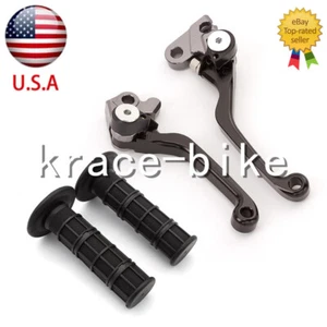 For Kawasaki KLX230 2020 2021 2022 CNC Brake Clutch Levers Grips Dirtbike Black - Picture 1 of 11