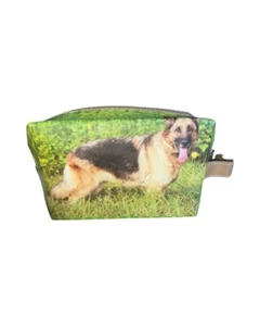 German Shephard Puppy Dog Zippered Makeup Cosmetic Bag - Picture 1 of 4