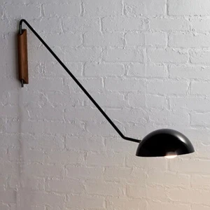 Mantis CB2 Black Metal Dome Wall Sconce Light  with Black Iron Shade - Picture 1 of 3