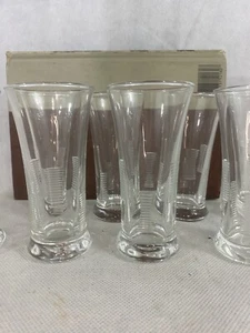 De Colección Ivanhoe de LIBBEY GLASS Corte Transparente Jugo Shot Gafas Años 60 Barware Bar Set 8 - Imagen 1 de 7