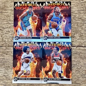 RED HOT ROOKIES 4 CARD LOT 2023-24 DONRUSS OPTIC MILLER WALLACE BLACK COULIBALY - Picture 1 of 2
